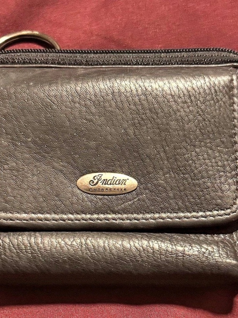 Indian Motorcycle Women’s Black Leather Wallet w/Key Ring